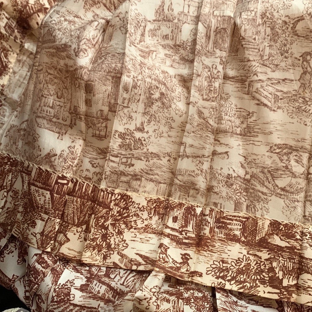 Vintage Silk Toile Box Pleat Handmade Skirt 6 - Picture 7 of 10